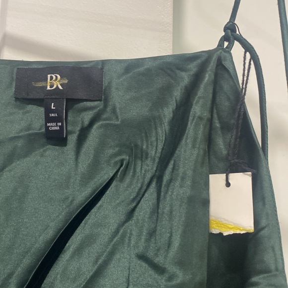 Banana Republic Edina Silk Midi Dress New Hunter Green large Tall L T 100% Silk - Picture 9 of 10